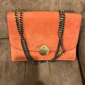 Marc Jacobs burnt orange suede shoulder bag. Can be worn cross body.